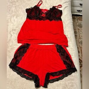 Sexy Red/Black Adore Me Cami PJ Set